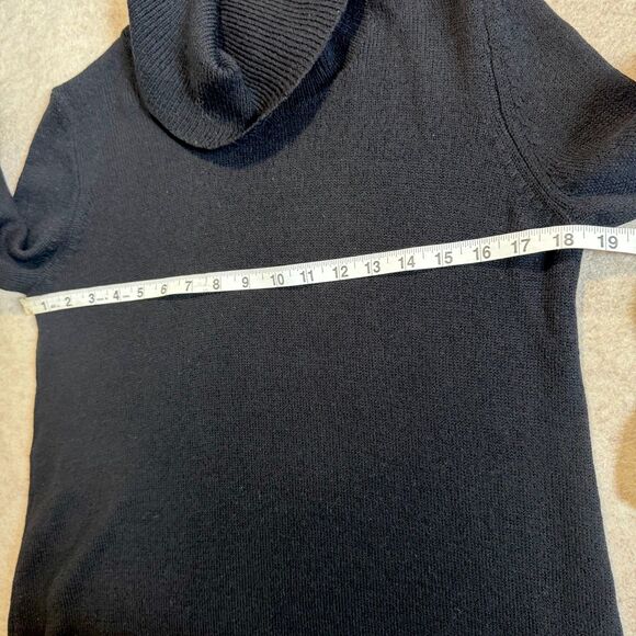 BCBG MAXAZRIA Black Merino Wool Cowl Neck Sweater Women’s M Minimalist artsy - Picture 5 of 7